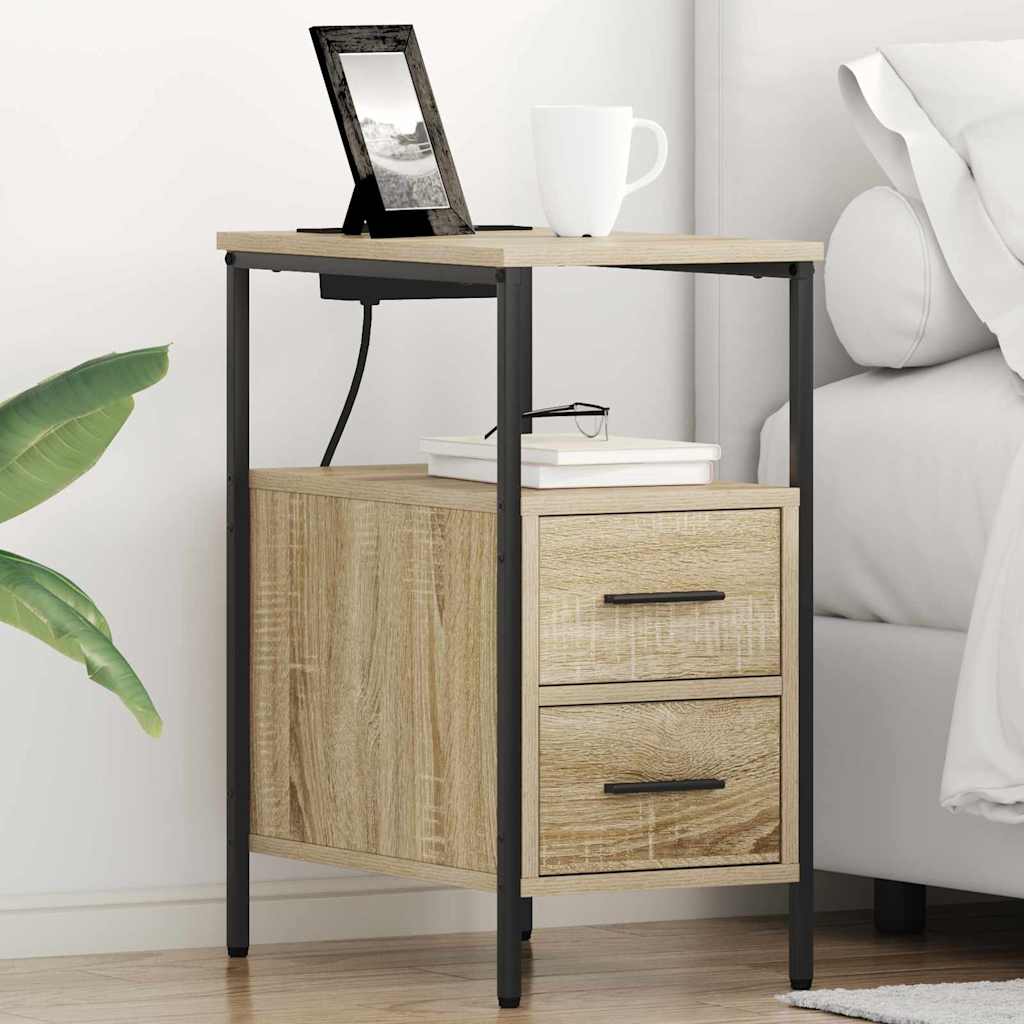 vidaXL Armario de Noche 2 uds. Roble Sonoma 30 x 48 x 61 cm
