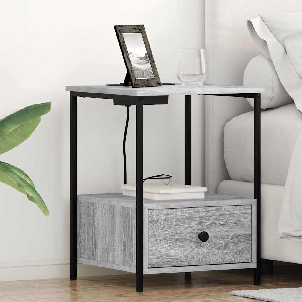vidaXL Armario de Noche 2 uds. Gris Sonoma 42 x 41 x 56 cm