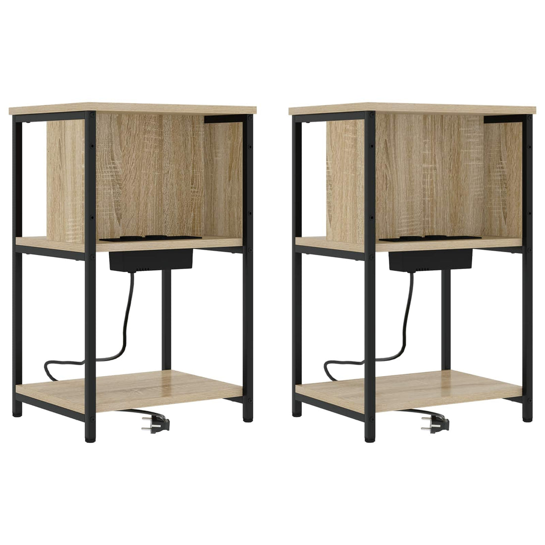 vidaXL Armario de Noche 2 uds. Roble Sonoma 38 x 31 x 61 cm