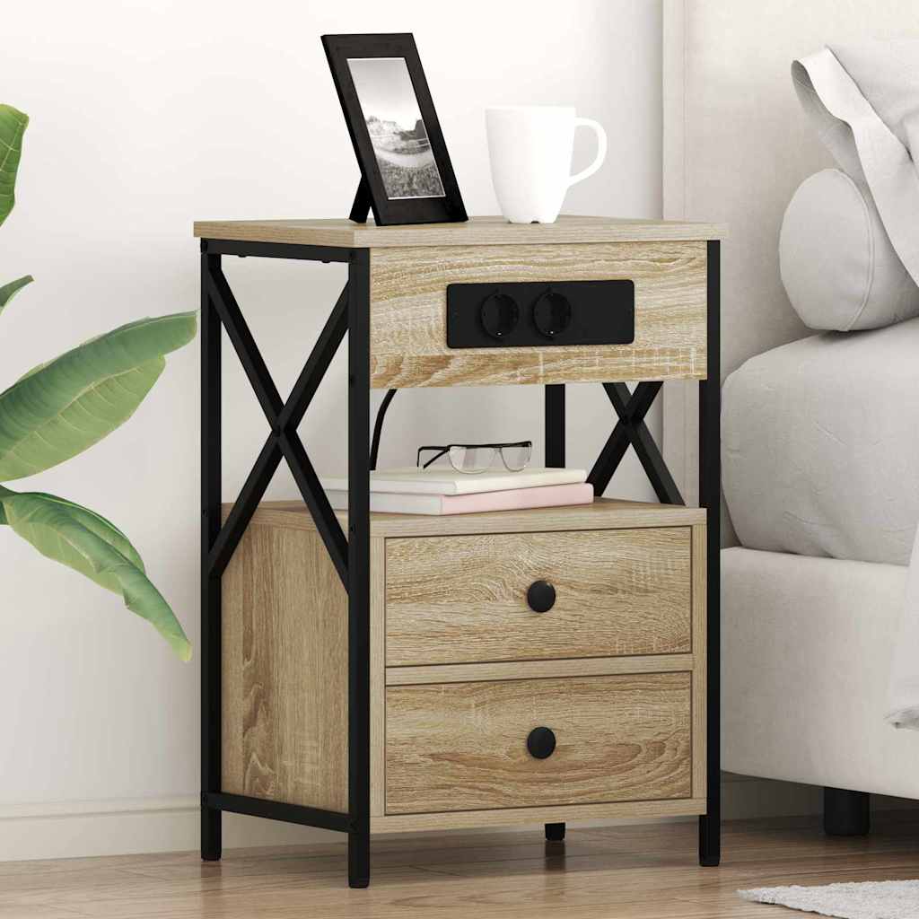 vidaXL Armario de Noche 2 uds. Roble Sonoma 40 x 31 x 60 cm