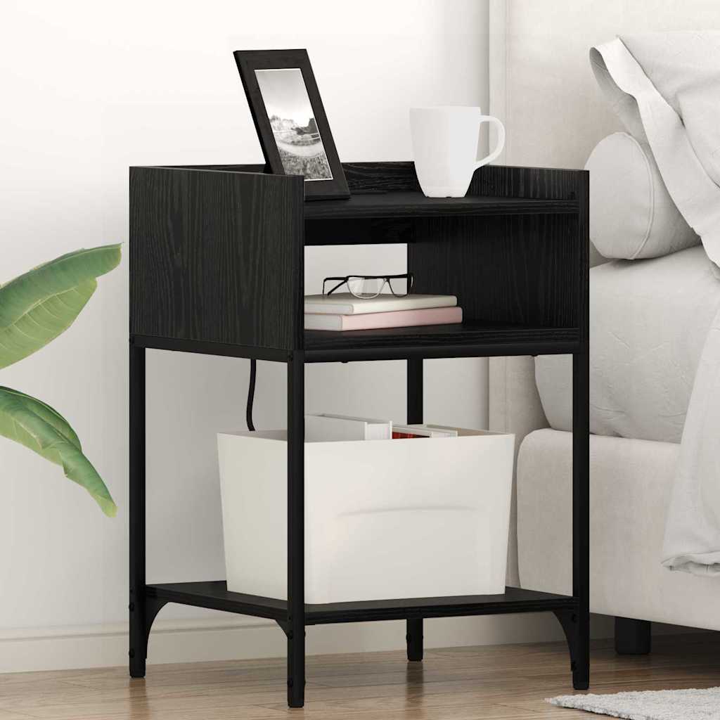 vidaXL Armario de Noche 2 uds. Roble Negro 40 x 40 x 61 cm