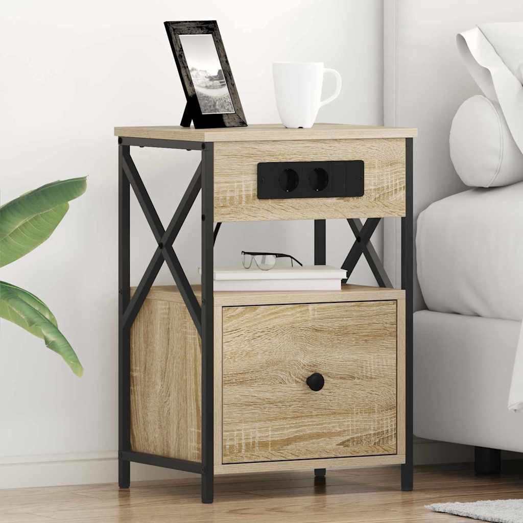 vidaXL Armario de Noche 2 uds. Roble Sonoma 40 x 31 x 60 cm