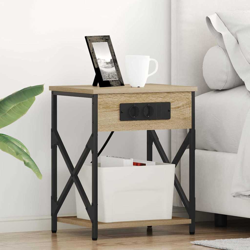 vidaXL Armario de Noche 2 uds. Roble Sonoma 41 x 31 x 51 cm