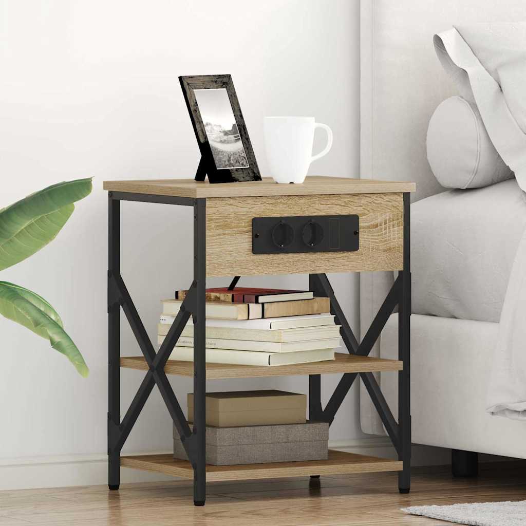 vidaXL Armario de Noche 2 uds. Roble Sonoma 41 x 31 x 51 cm