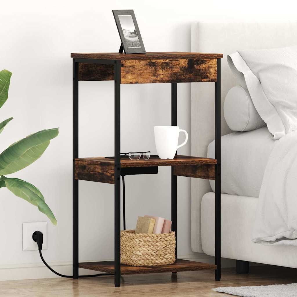 vidaXL Armario de Noche Roble ahumado 41 x 31 x 76 cm
