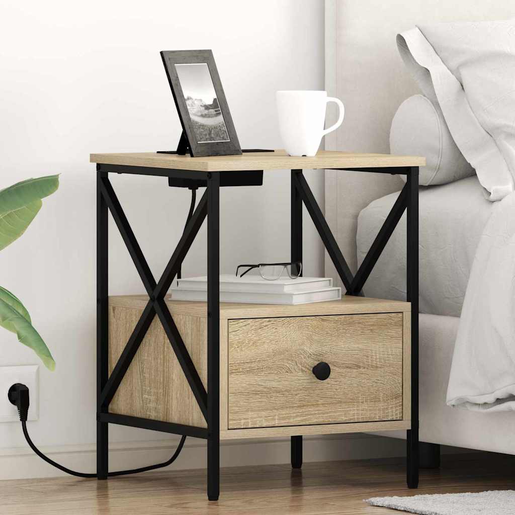 vidaXL Armario de Noche Roble Sonoma 41,5 x 40,5 x 55 cm