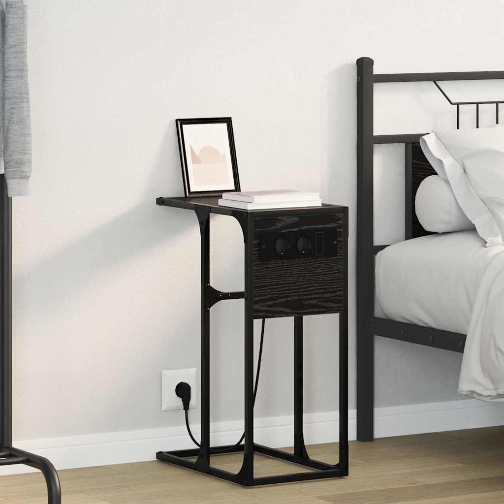 vidaXL Armario de Noche Roble Negro 41,5 x 26 x 60,5 cm