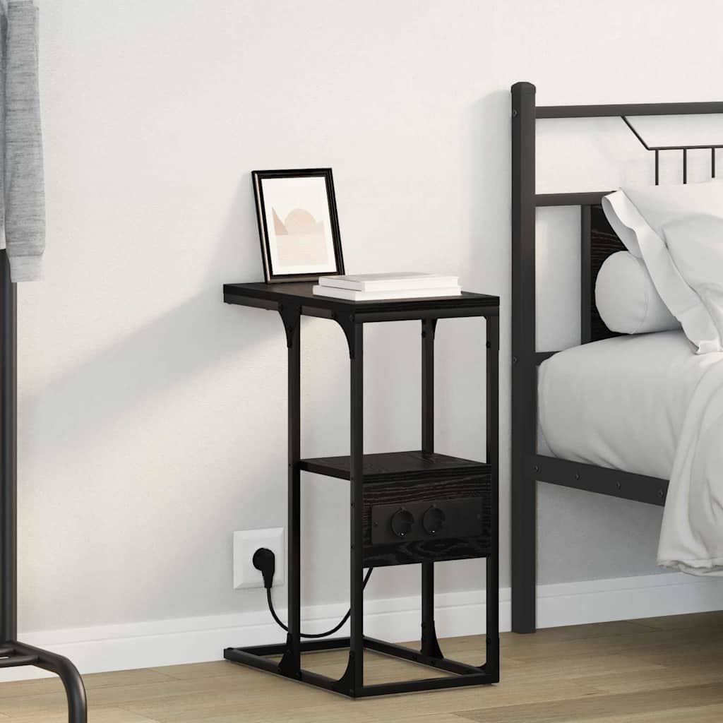 vidaXL Armario de Noche Roble Negro 41,5 x 26 x 60,5 cm