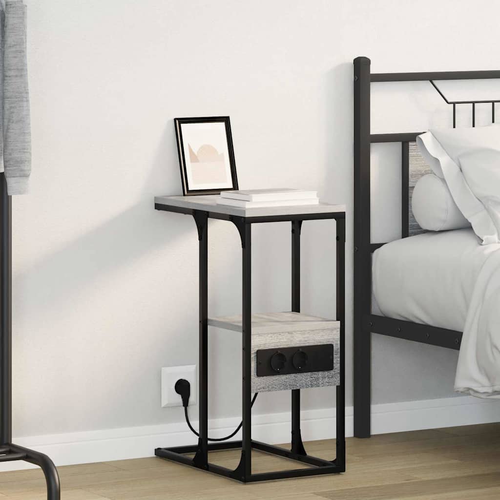 vidaXL Armario de Noche Gris Sonoma 41,5 x 26 x 60,5 cm