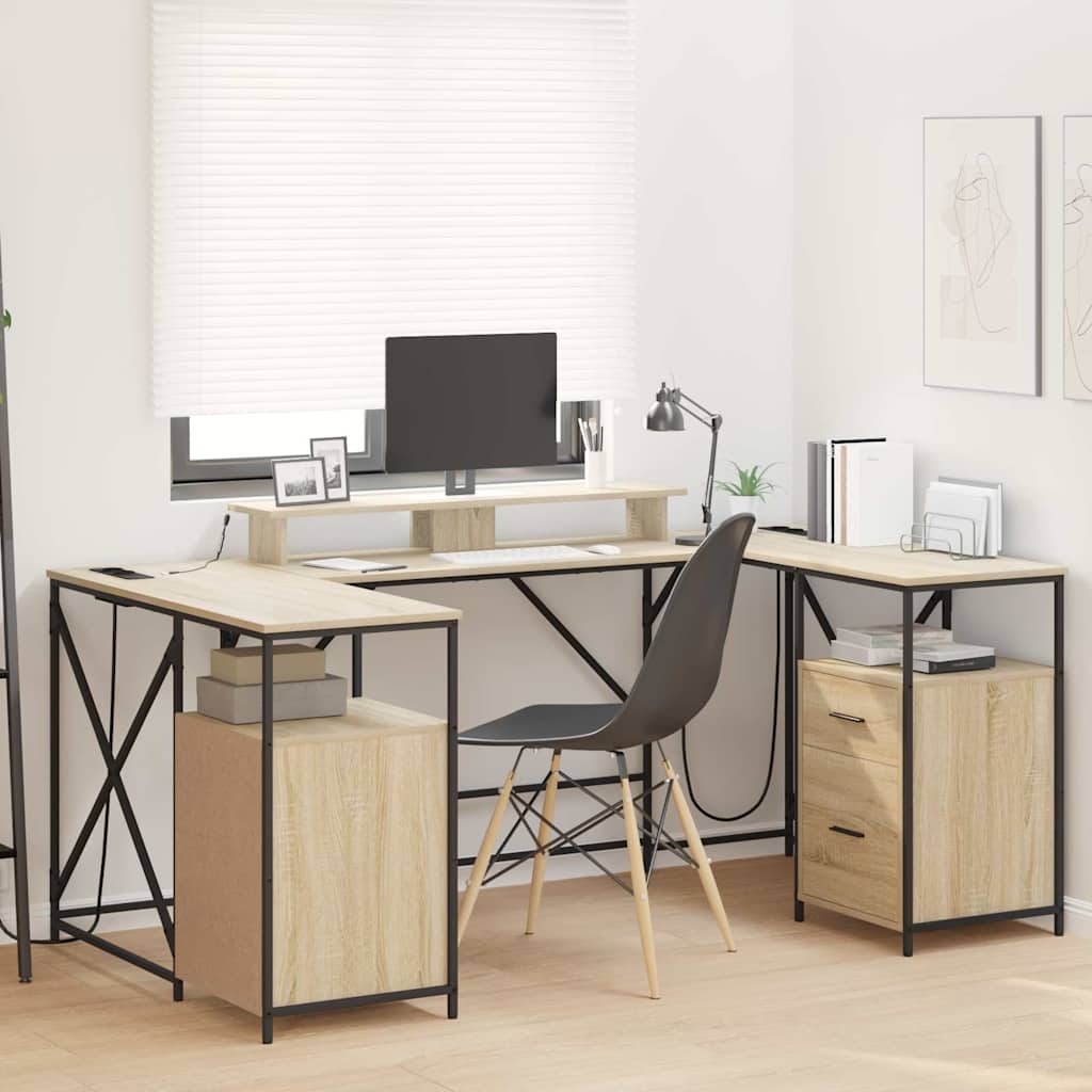 vidaXL Escritorio Roble Sonoma Madera de ingeniería