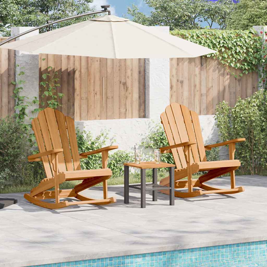 vidaXL Silla mecedora Adirondack 2 uds. Marrón Madera maciza de Teca