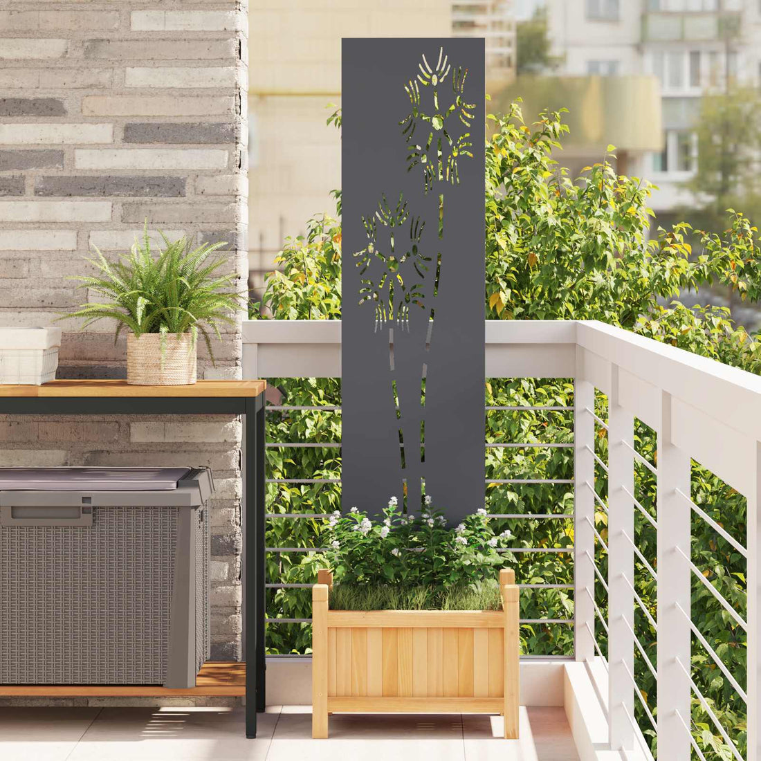 vidaXL Pantalla de Privacidad para Jardín Calado Antracita 32 x 140 cm