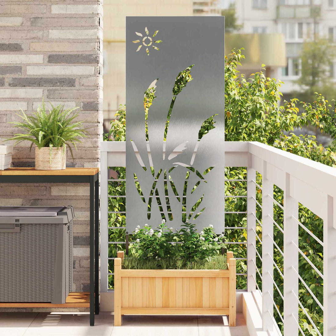 vidaXL Pantalla de Privacidad para Jardín Calado Plateado 50 x 140 cm