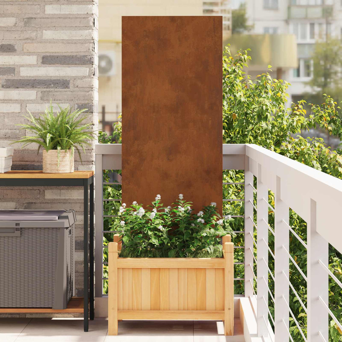 vidaXL Pantalla de Privacidad para Jardín Calado Oxidado 50 x 140 cm
