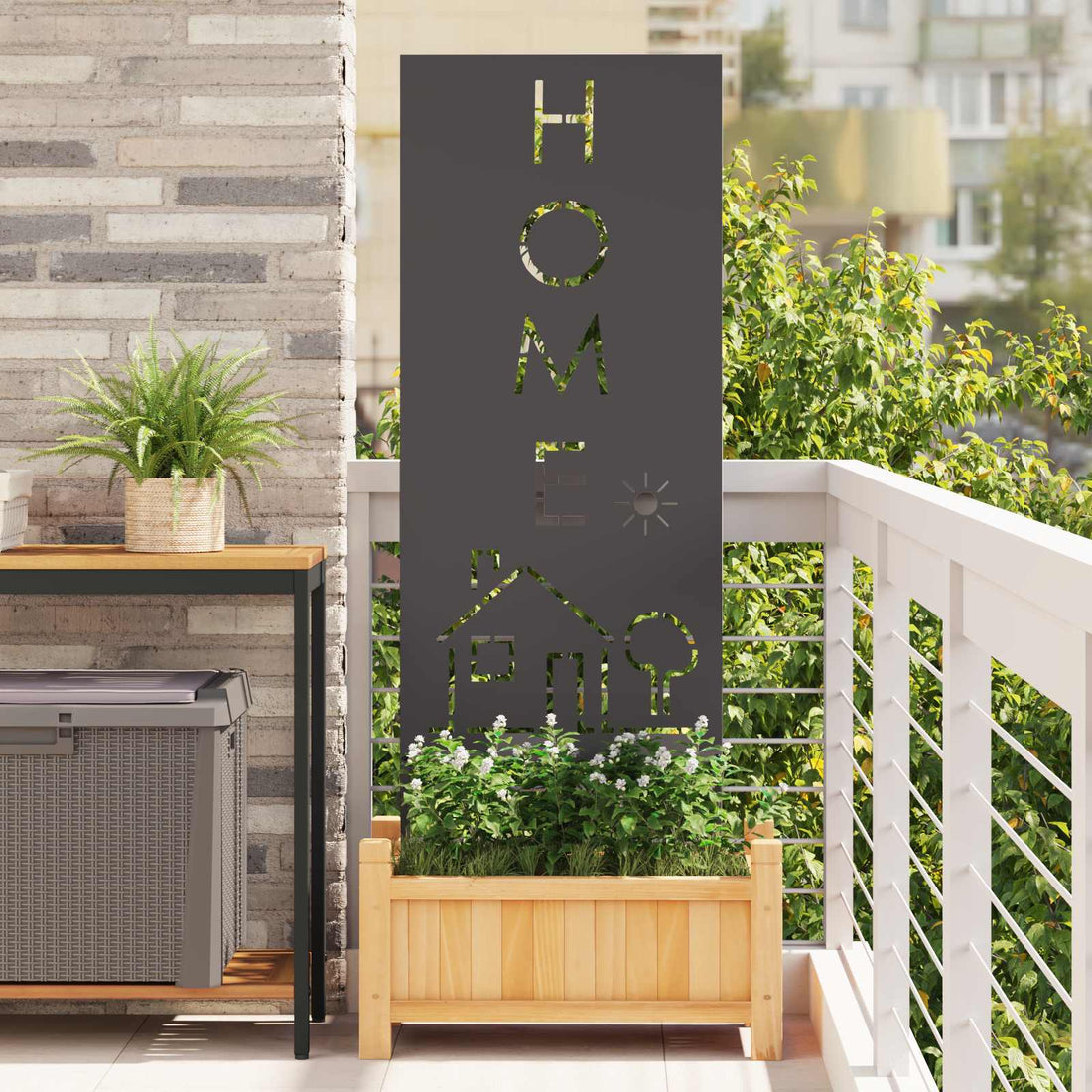 vidaXL Pantalla de Privacidad para Jardín Calado Negro 50 x 140 cm