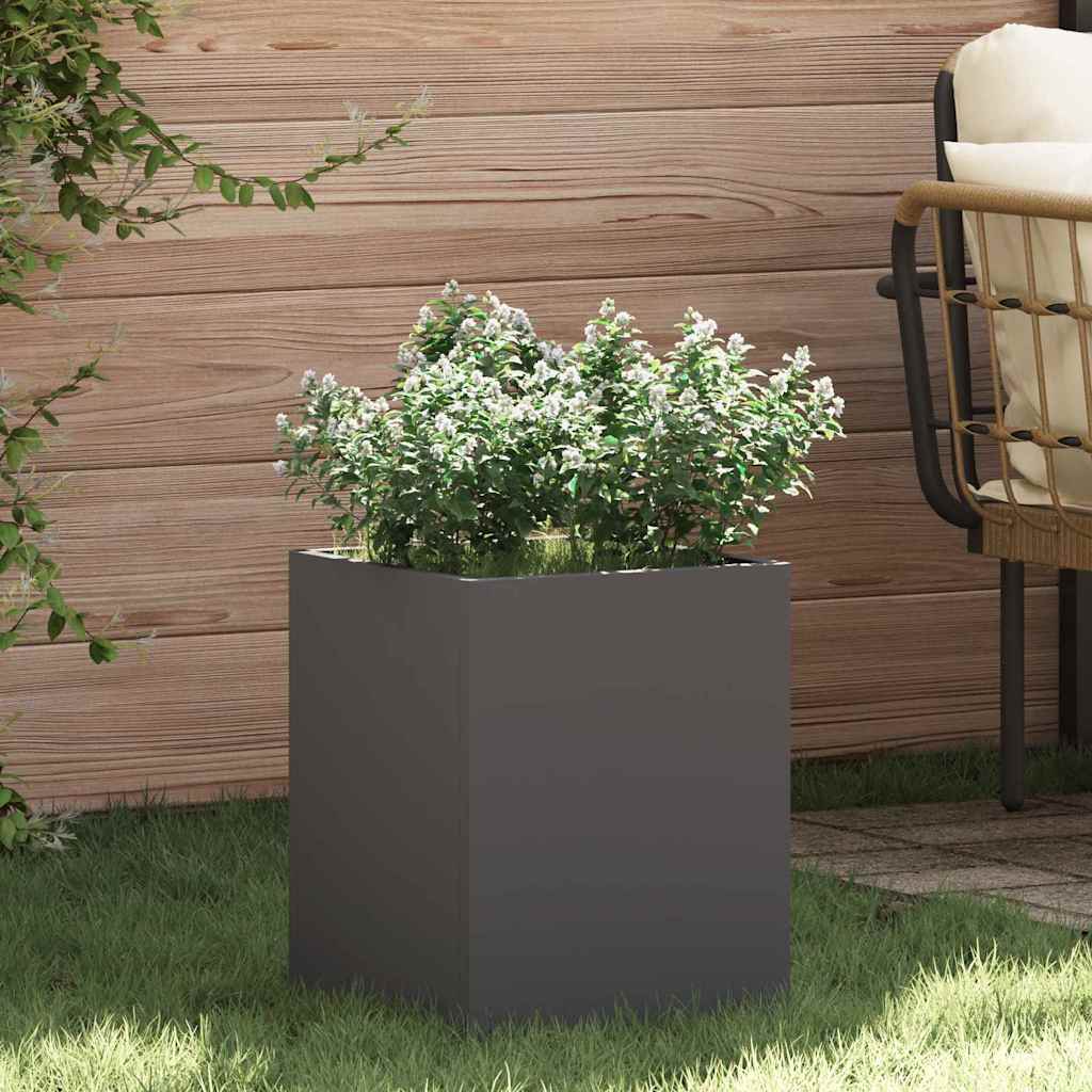 vidaXL Macetero de Jardín Negro 32 x 32 x 40 cm Acero laminado en frío