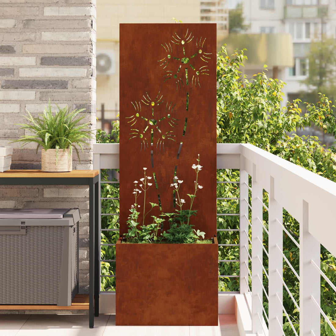 vidaXL Pantalla de Privacidad para Jardín Oxidado 50 x 32 x 150 cm
