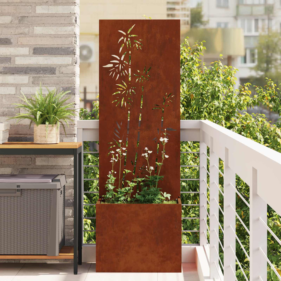 vidaXL Pantalla de Privacidad para Jardín Oxidado 50 x 32 x 150 cm