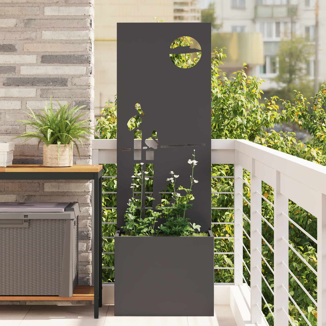 vidaXL Pantalla de Privacidad para Jardín Negro 50 x 32 x 150 cm
