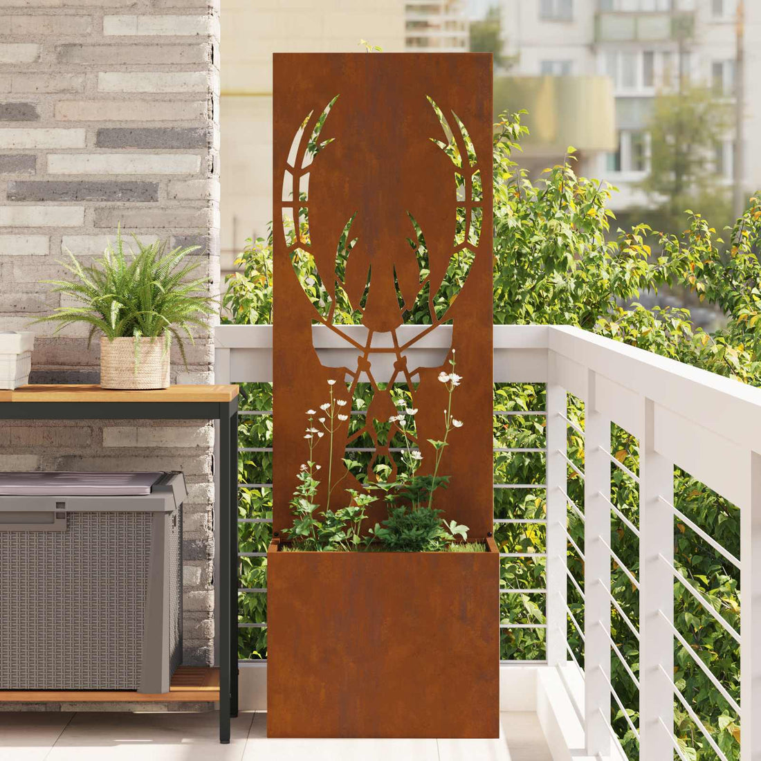 vidaXL Pantalla de Privacidad para Jardín Oxidado 50 x 32 x 150 cm