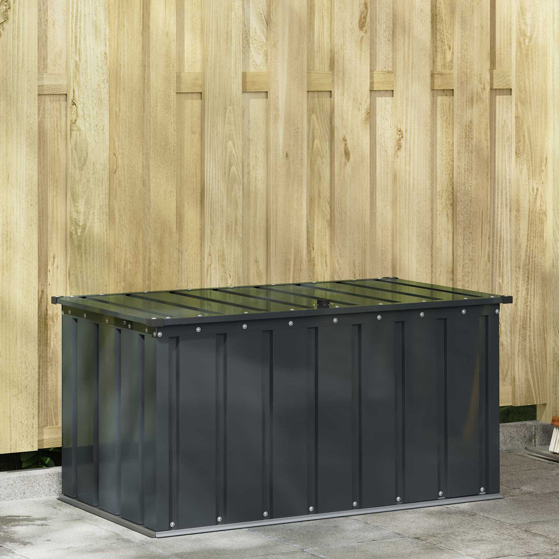 vidaXL Caja de Almacenamiento para Jardín Negro 101 x 56,5 x 50 cm