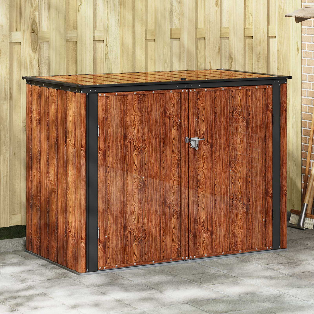 vidaXL Caja de Almacenamiento para Jardín Marrón 151,5 x 82 x 110,5 cm