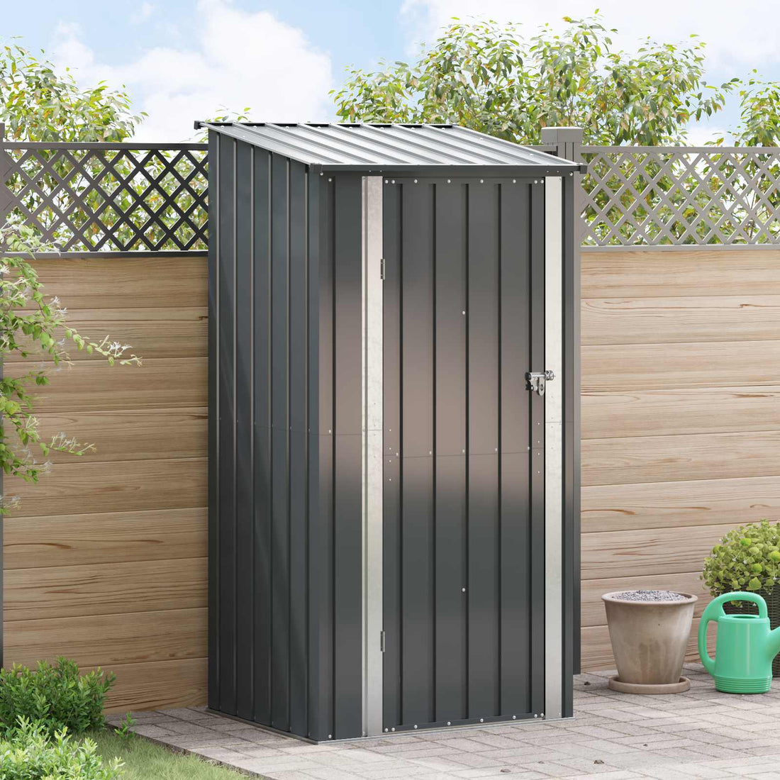 vidaXL Cobertizos de jardín Antracita 103 x 86 x 200 cm Metal