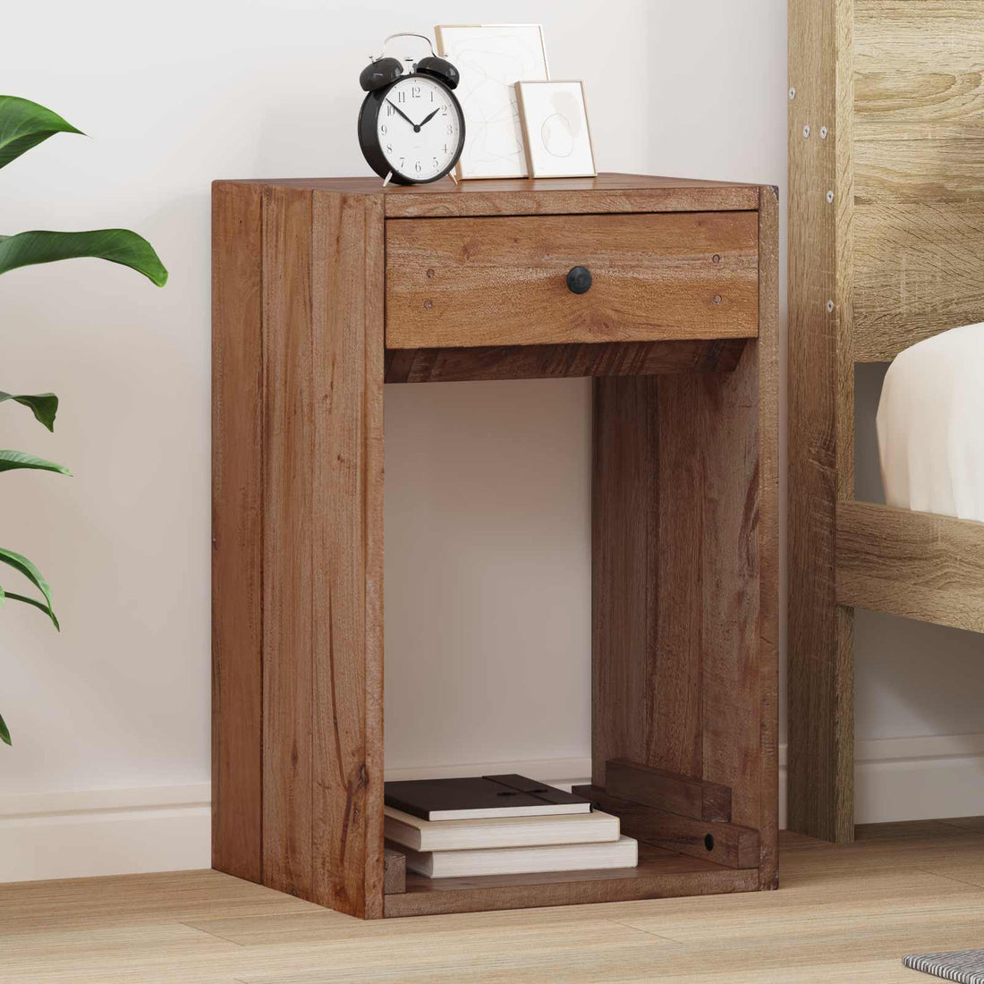 vidaXL Mesita de Noche Marrón 63 x 30 x 79 cm Madera de Caoba Sólida