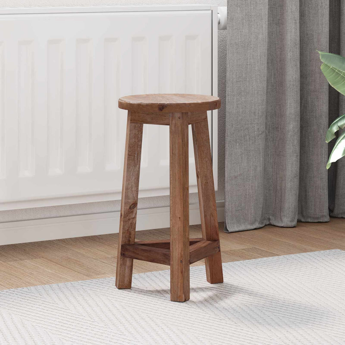 vidaXL Taburete Natural 28 x 28 x 50 cm Madera de Caoba