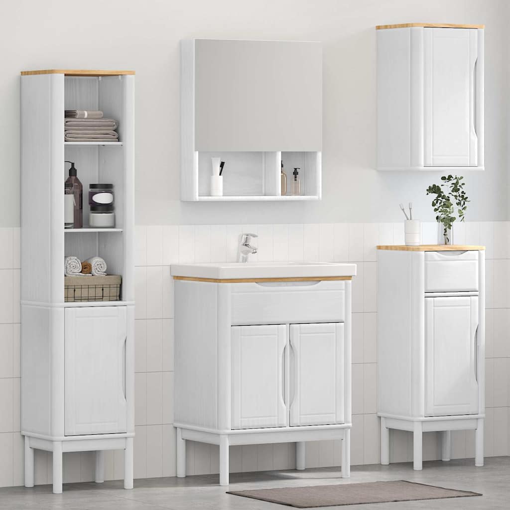 vidaXL Juego de muebles de baño FLORO 4 uds. Madera de Pino Macizo