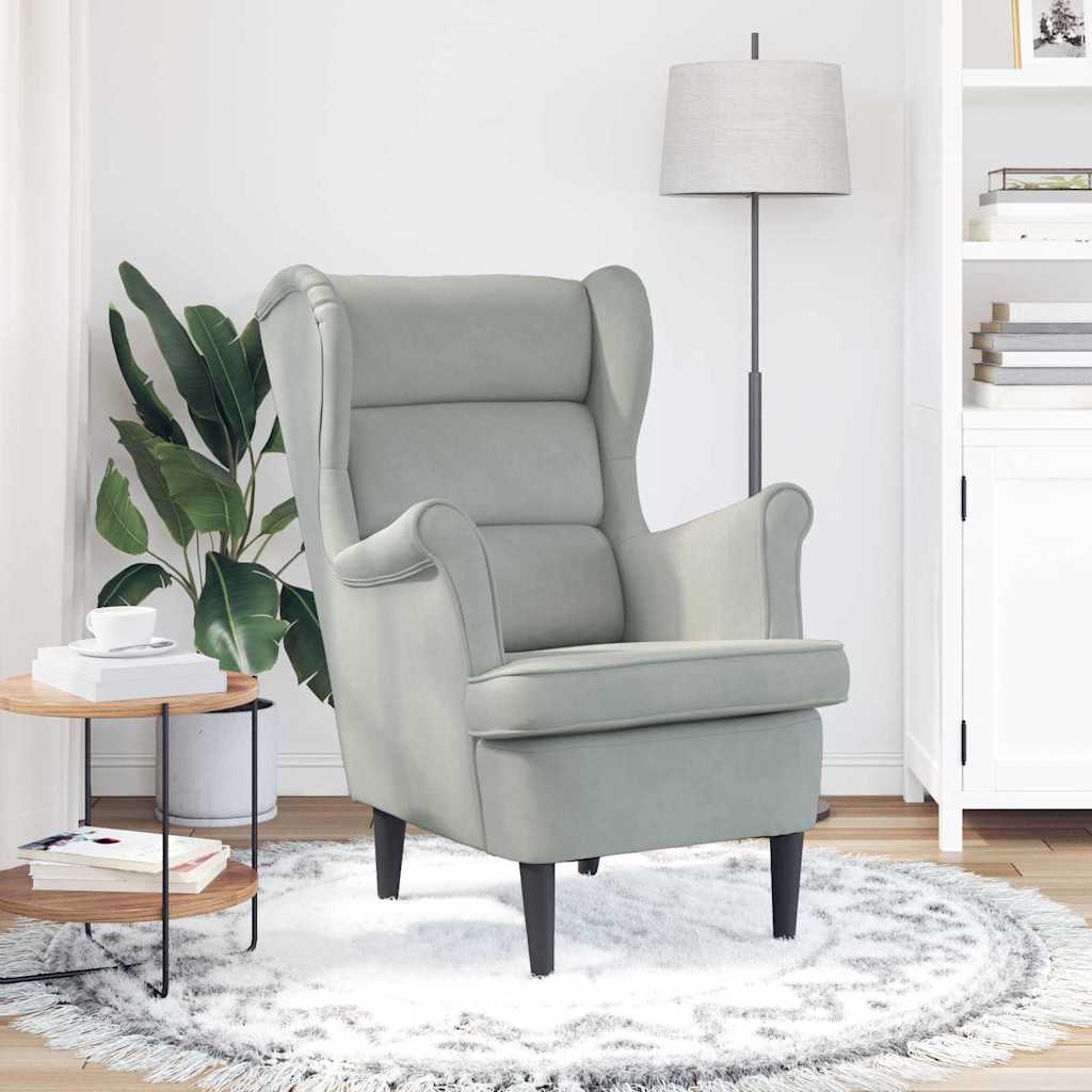 vidaXL sillón Gris Claro Terciopelo