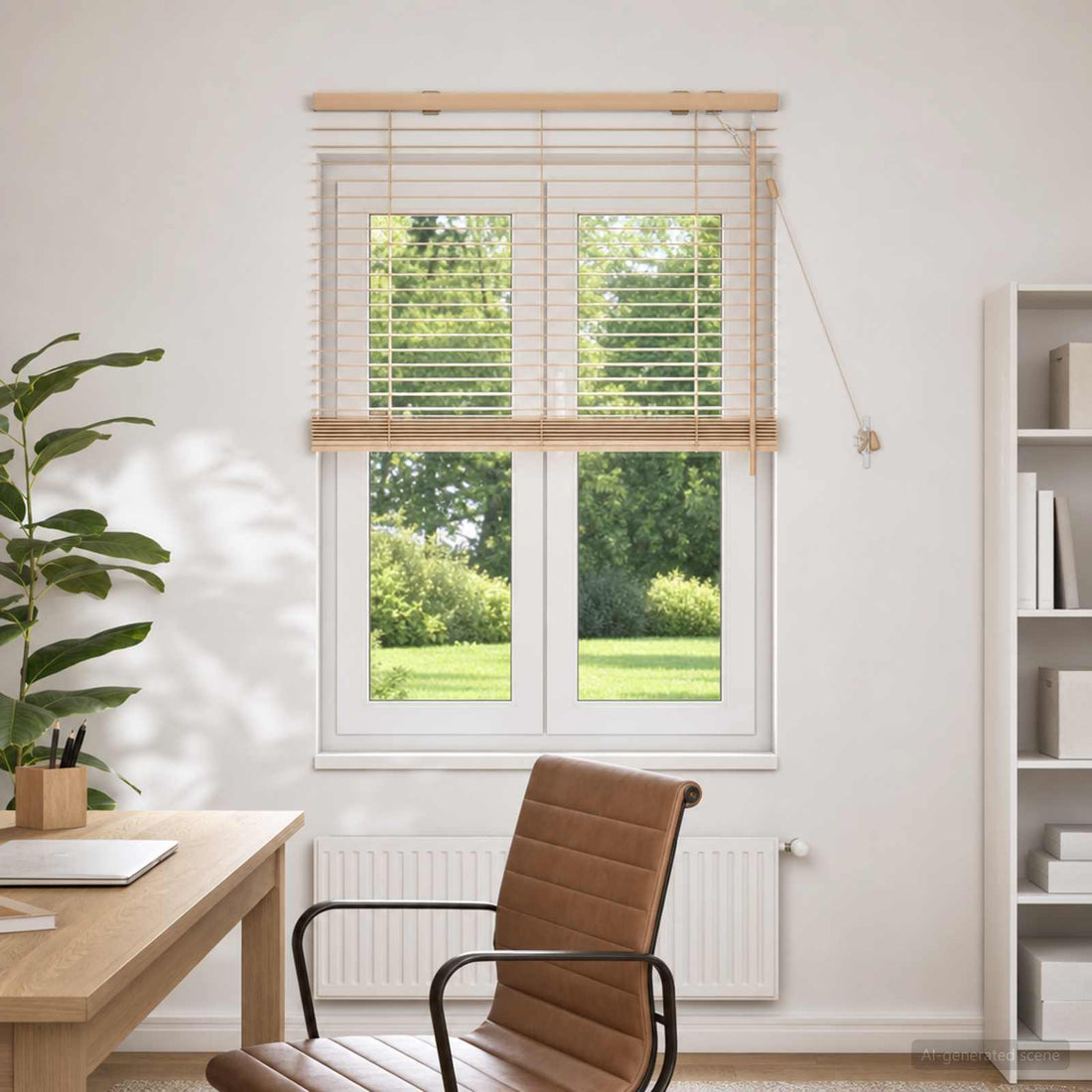 vidaXL Persiana veneciana Aspecto de roble 75 x 130 cm 35 mm