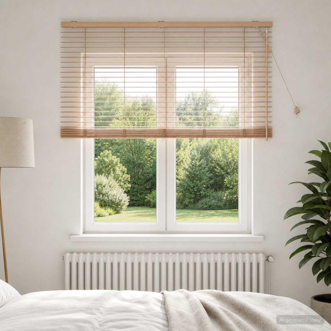 vidaXL Persiana veneciana Aspecto de roble 125 x 130 cm 35 mm