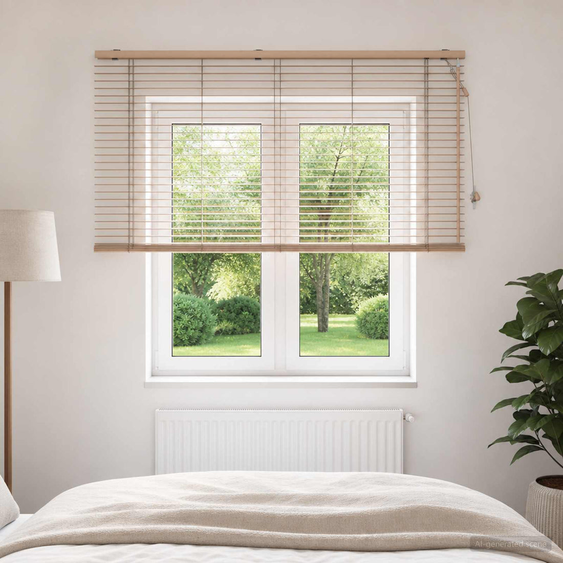 vidaXL Persiana veneciana Aspecto de roble 155 x 130 cm 35 mm