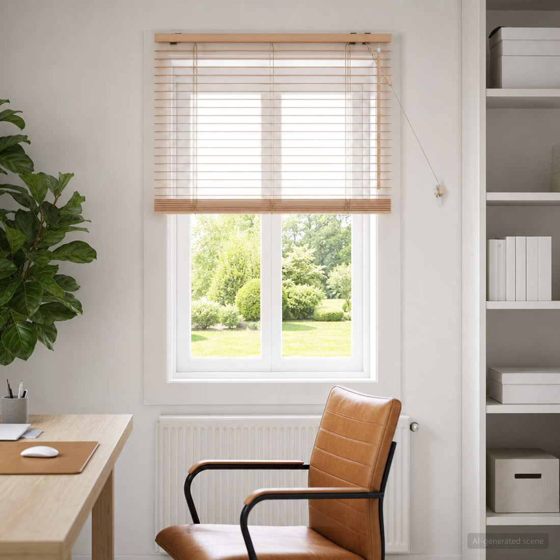 vidaXL Persiana veneciana Aspecto de roble 80 x 160 cm 35 mm