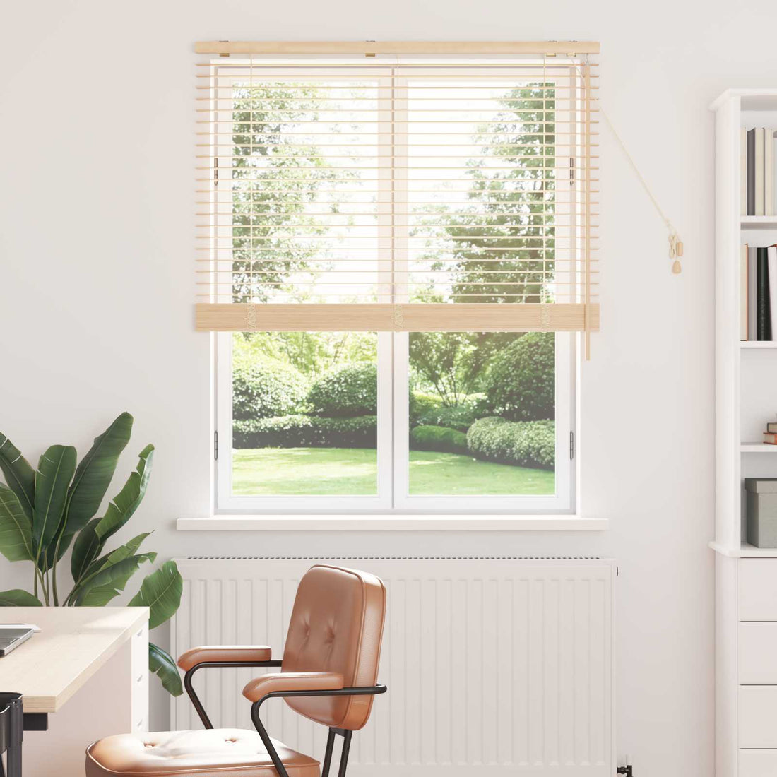 vidaXL Persiana veneciana Aspecto de roble 110 x 160 cm 35 mm