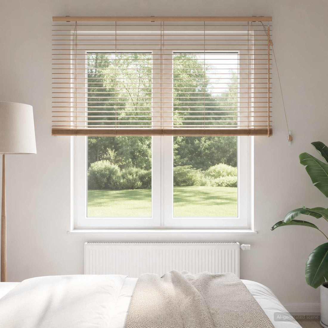 vidaXL Persiana veneciana Aspecto de roble 155 x 160 cm 35 mm