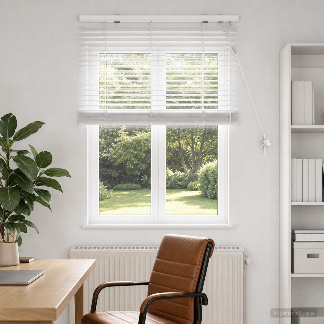 vidaXL Persiana veneciana Blanco 90 x 130 cm 35 mm