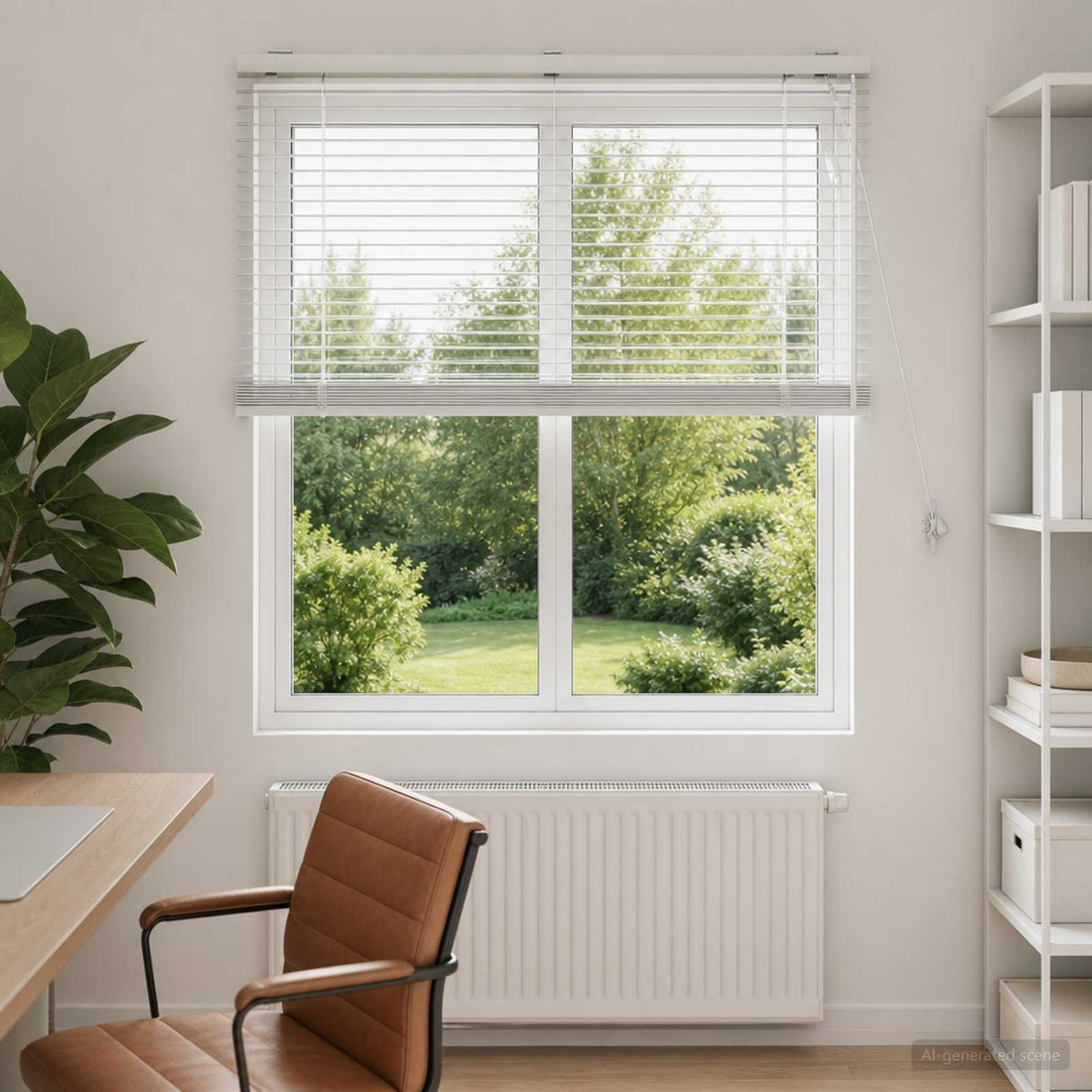 vidaXL Persiana veneciana Blanco 120 x 130 cm 35 mm