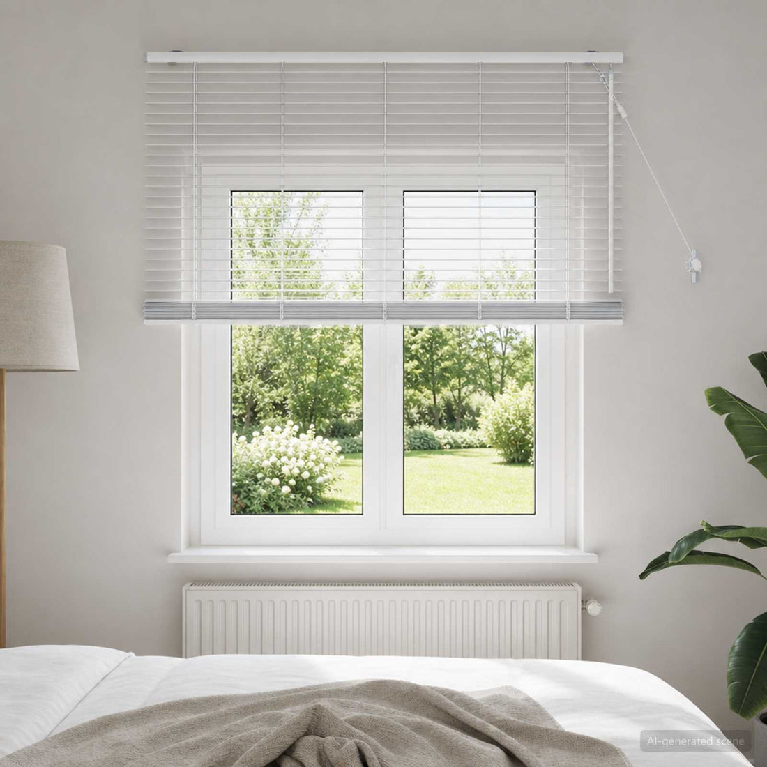 vidaXL Persiana veneciana Blanco 140 x 130 cm 35 mm