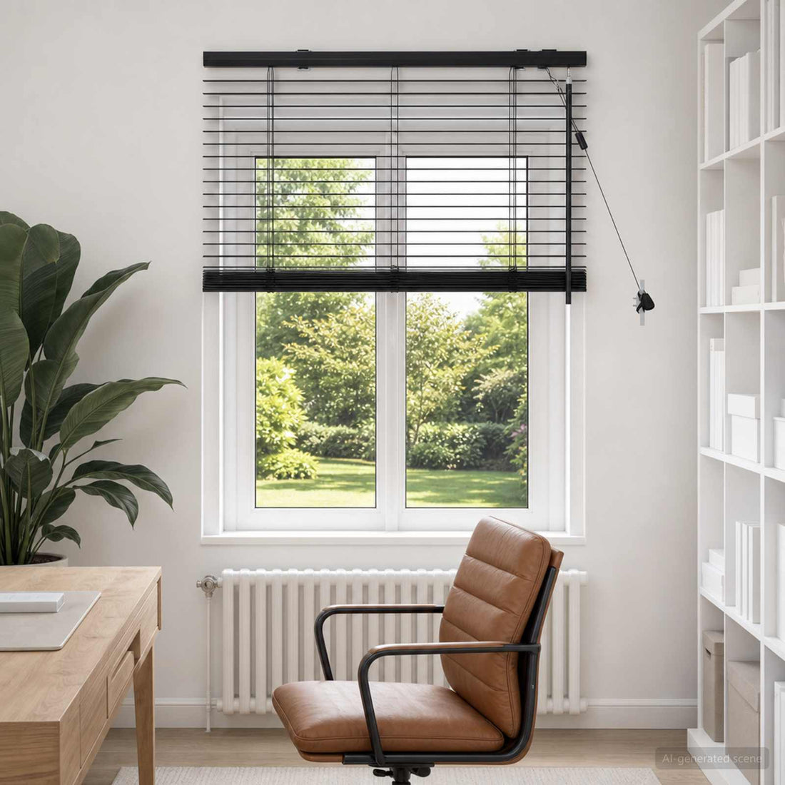 vidaXL Persiana veneciana Negro 85 x 130 cm 35 mm