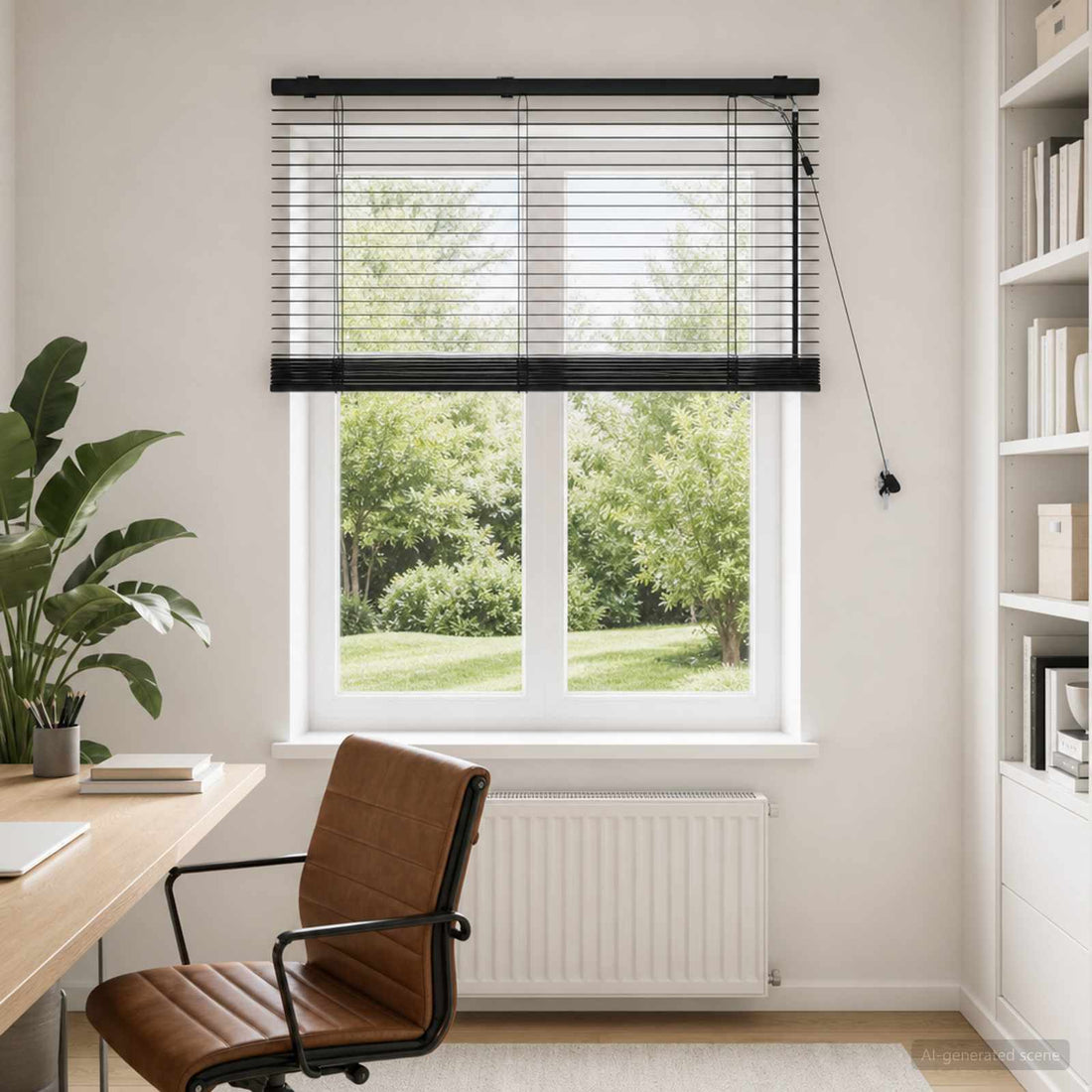 vidaXL Persiana veneciana Negro 105 x 130 cm 35 mm