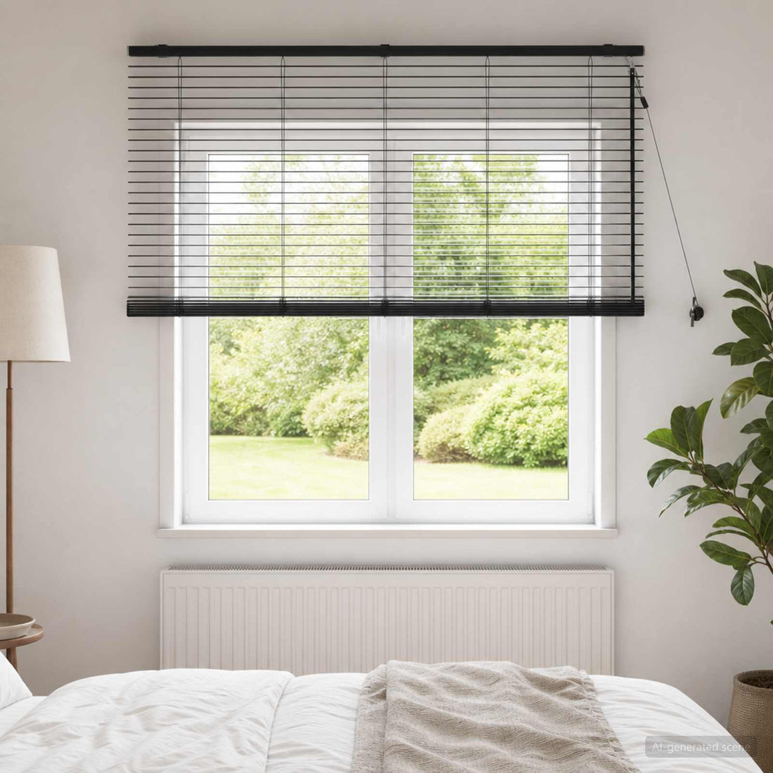 vidaXL Persiana veneciana Negro 125 x 130 cm 35 mm