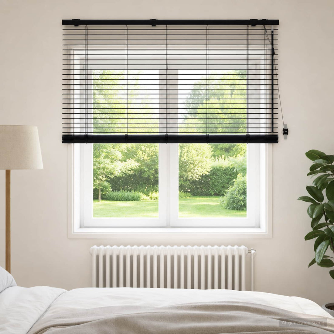 vidaXL Persiana veneciana Negro 135 x 160 cm 35 mm
