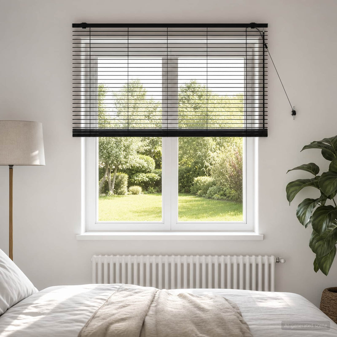 vidaXL Persiana veneciana Negro 155 x 160 cm 35 mm