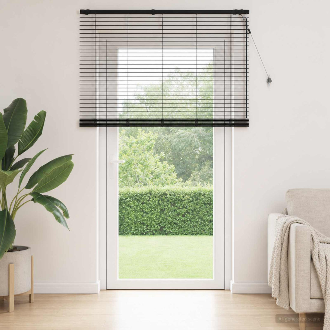 vidaXL Persiana veneciana Negro 145 x 250 cm 35 mm