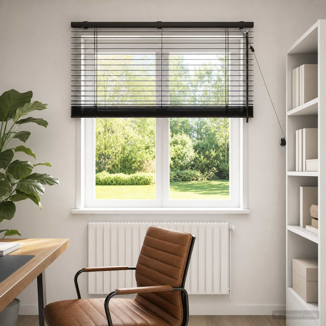 vidaXL Persiana veneciana Marrón Oscuro 115 x 130 cm 35 mm