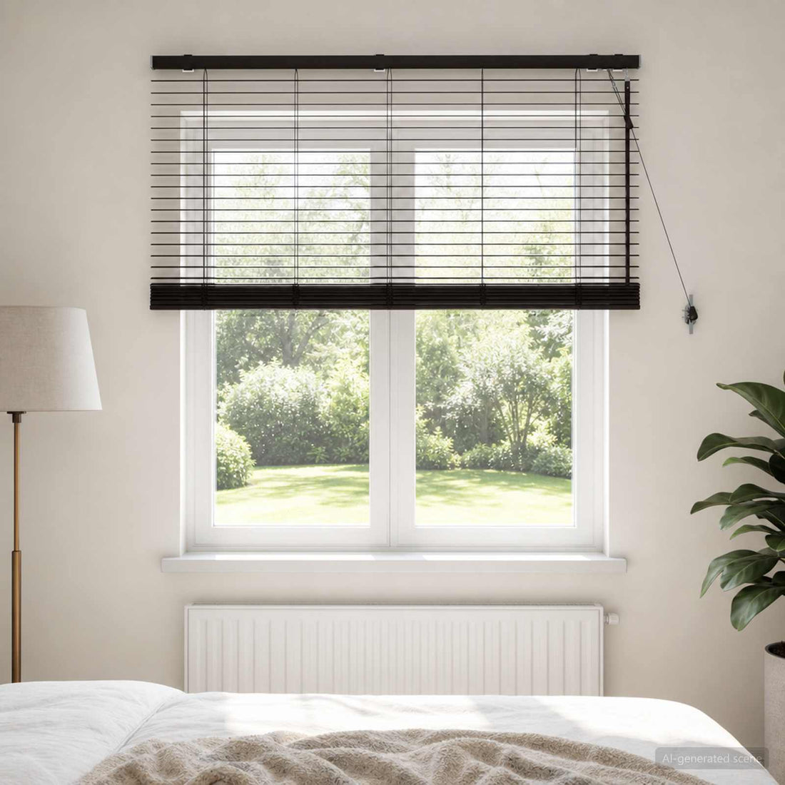 vidaXL Persiana veneciana Marrón Oscuro 125 x 130 cm 35 mm
