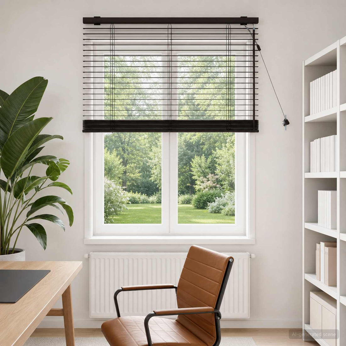 vidaXL Persiana veneciana Marrón Oscuro 70 x 160 cm 35 mm