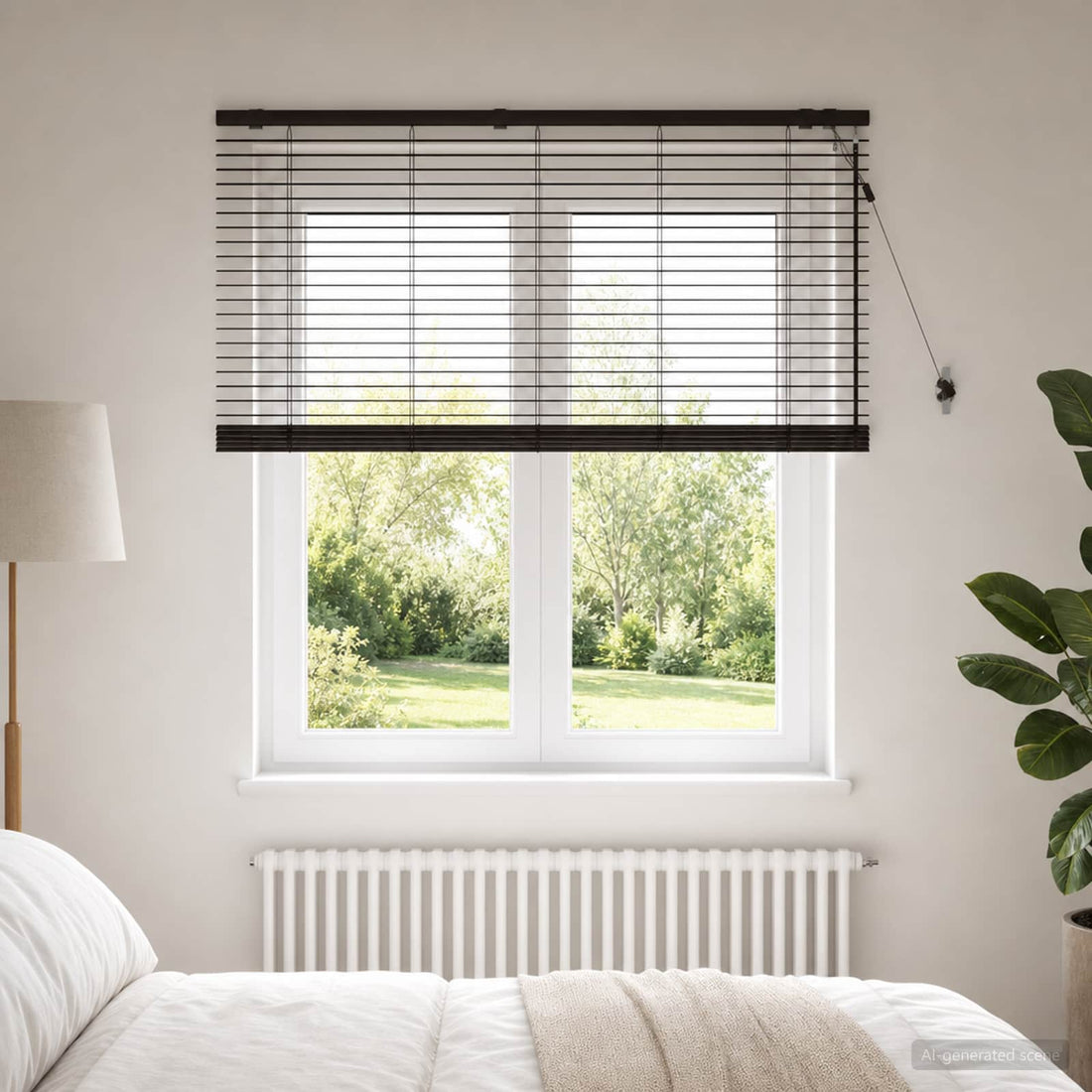 vidaXL Persiana veneciana Marrón Oscuro 125 x 160 cm 35 mm